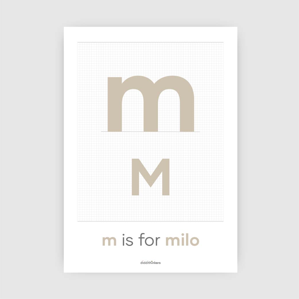 personalised initial print A4 or A3